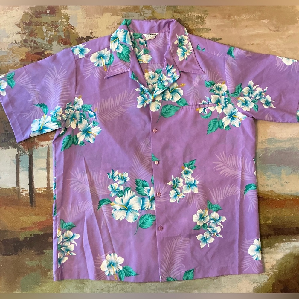 HAWAII - Vintage Men’s Tropical Shirt Lilac NWOT